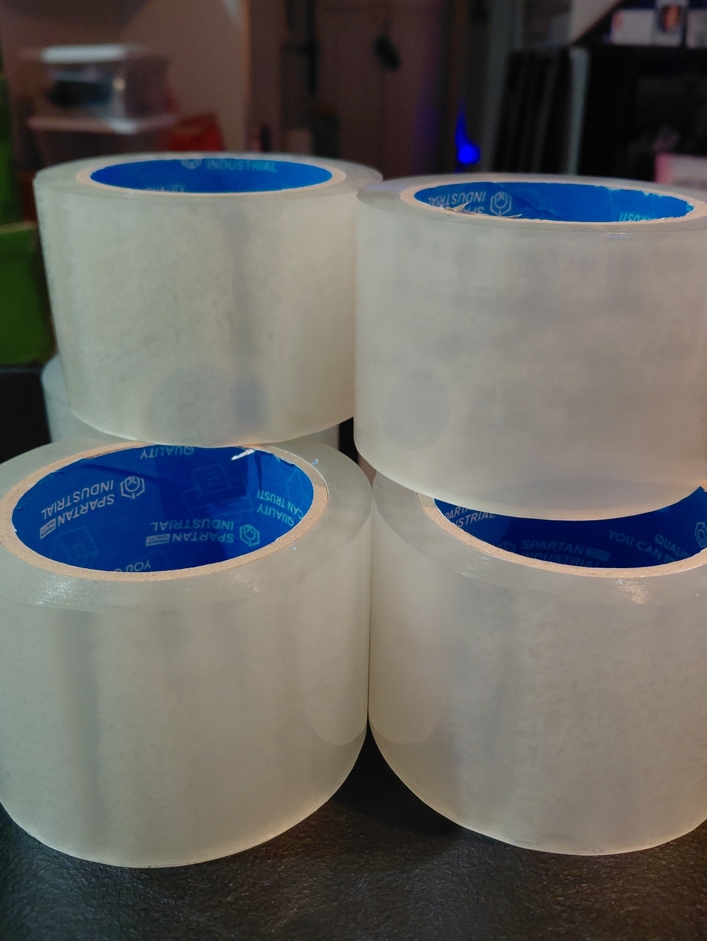 Spartan 3" 2 Rolls Heavy-Duty Clear Packing Tape Bonus: 3 Random Polymailers - Picture 5 of 6